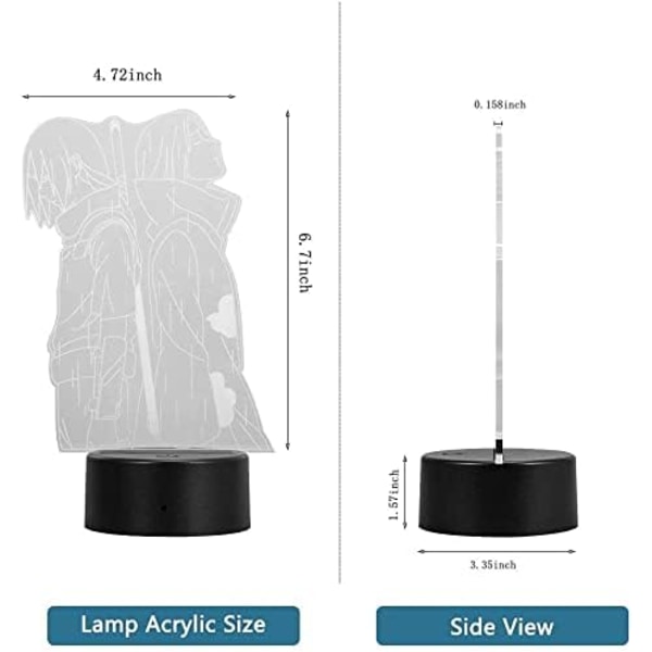 Anime LED nattlys, 7 farger USB-lading 3D berøringsillusjon skrivebordslampe med 16 farger fjernkontroll bordlampe for barnerom, barnebursdag jul påske