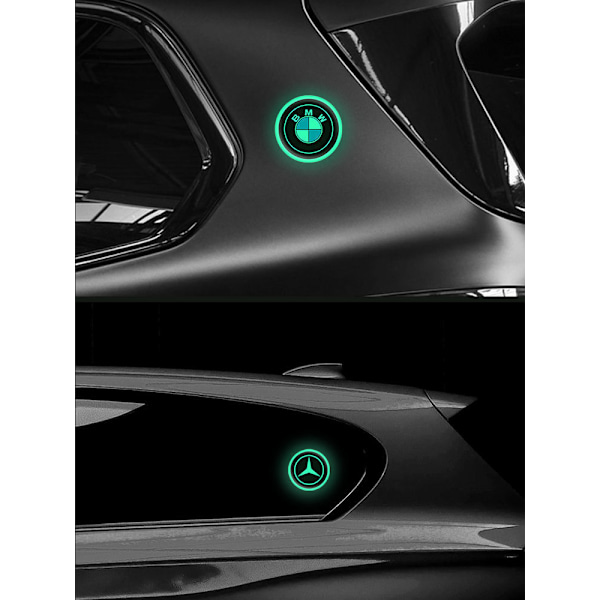 Bilstøttelysende billogo, brændstoftankdæksel, maskinhoveddæksel lysende klistermærke - Chevrolet (diameter 7cm)/2 pakker