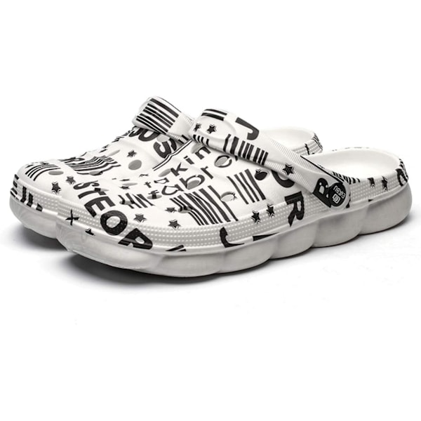 Trädgårdsskor för män och kvinnor, sommarsandaler, lätta, halkfria promenadskor, unisex, vuxna, träskor för pool, strand, trädgård, dusch White 9.75inch 11 Women/9 Men