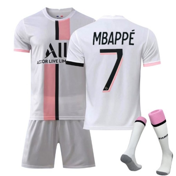 21/22 Paris Saint-Germain borta barn vuxna fotboll fotbollströja Trainin tröja kostym No.7 MBAPPE 20