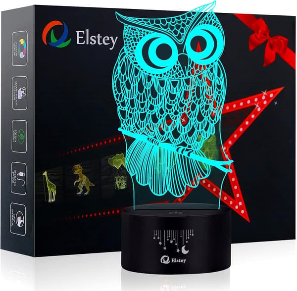 2 Pak Owl 3D Illusion Lampe, 3D Gorilla Lampe
