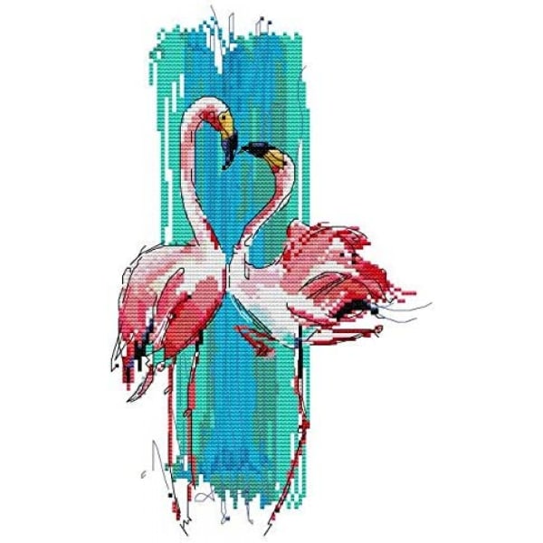Ristipistosarjat valmiiksi painetut ristipistoleimaus leimattu ristipistosarja 14CT DIY askartelu aloittelijoille Flamingo Dance, DA456