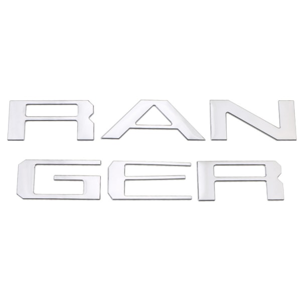 Lämplig för Ford RANGER bil logotyp Ford pickup lastbils baklucka märkning ABS 3D stereo bil logotyp-Silver