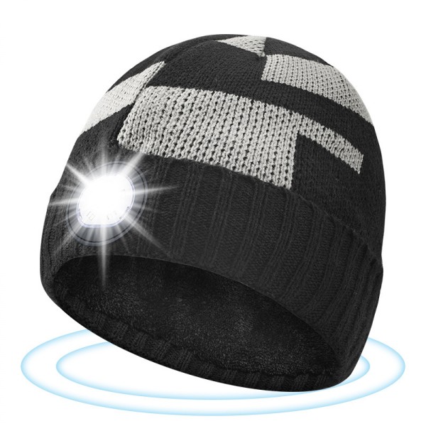 Födelsedagspresenter för män LED Pannlampa Hattar Cap Presenter till pappa Kvinnor Man Uppladdningsbar ficklampa Stickad Upplyst hatt