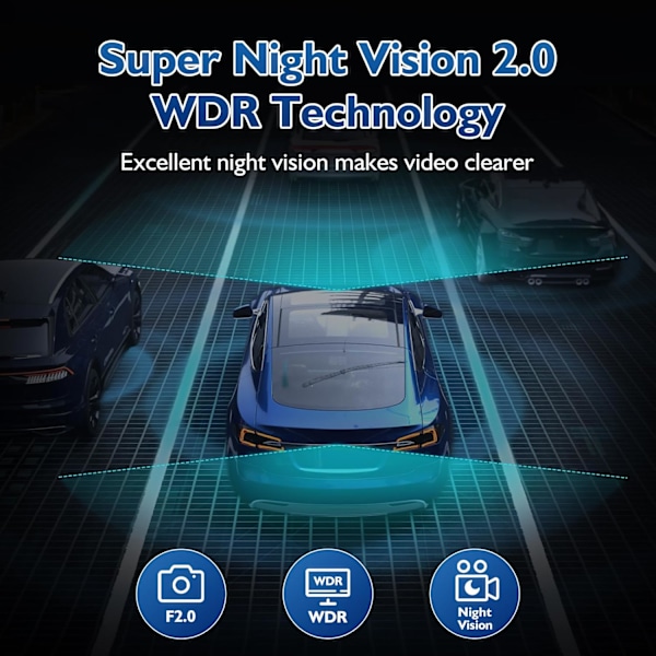 Dash Cam, 3-kanals Dash Cam, 4K+1080P Dash Cam foran og indvendig, Triple Dash Cam til bil, Dash-kamera med 32 GB-kort, 2160P Full UHD, G-sensor, 170°