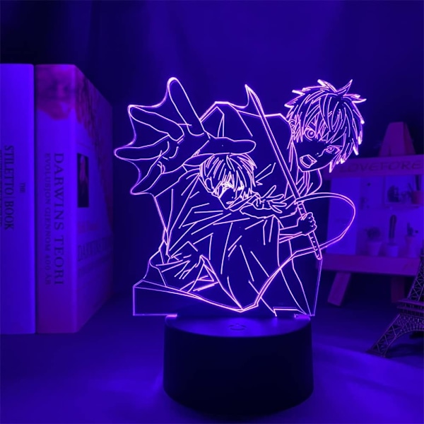 3D LED-illusionlampa Anime Noragami Figur Nattledslampa USB/Batteridriven Touch/Fjärrkontroll 16 Färgkonvertering Akryl Bord Färger Med Fjärrkontroll