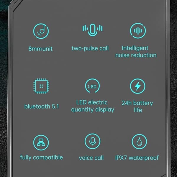 X7 Bluetooth-hodetelefoner TWS Trådløs Digital Skjerm Dobbel Dekoding In-Ear Støyreduserende Ekte Trådløse Bluetooth-hodetelefoner In-Ear-ørepropper