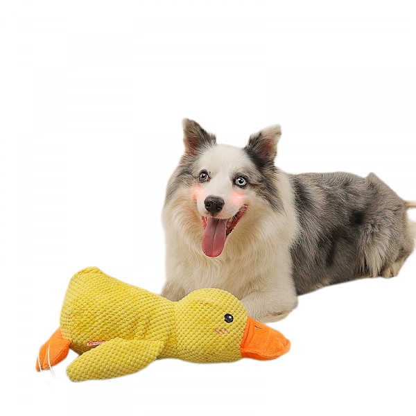 Mjuk Squeaky Hund Leksaker-Husdjur Leksak Anka, för Medelstora och Stora Hundar (gul)
