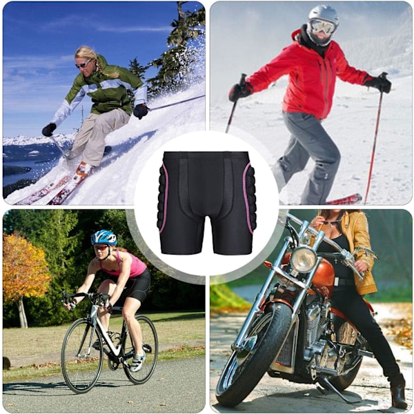 Polstrede Shorts for Snowboarding og Ski for Kvinner og Menn, Skøyte Butt Pad Guard, Impact Crash Pants Shorts Hip Protection L