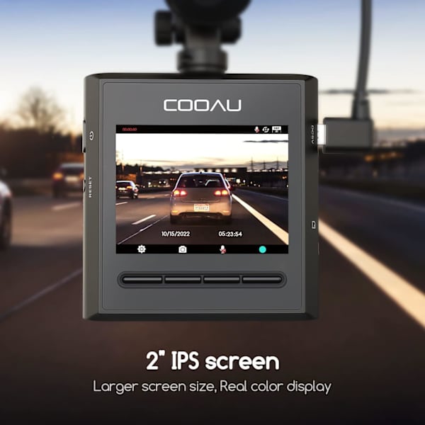 Mini Dash Cam, Dashkamera til biler FHD 1920x1080P, Dashcam Front med 2\" IPS-skærm, Bil Dashkamera indbygget nattesyn, vidvinkel, Supercapaci