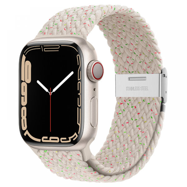 For Stretchy Braided Loop for Apple Watch Band 38mm  40mm 41mmWomen/Men,Solace Elastics Stretch Nylon Sport Strap wristband for iWatch bands series