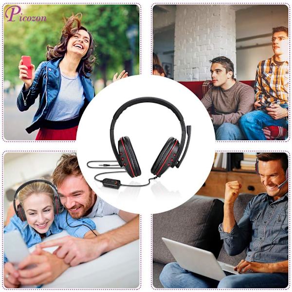 Gaming Headset Hörlurar med Mikrofon för PS5, PS4, Nintendo Switch, Playstation 4, Playstation 5, Playstation Vita, Mac, Laptop, Tablet, Dator