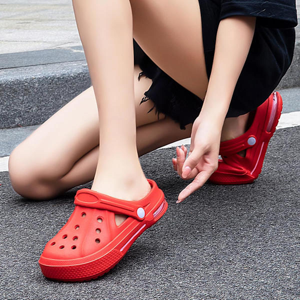 Kvinders Have Clogs Sko Casual Slippers Strand Sandaler Anti-Slip Pool Vandsko Hjemmesko Sommer Fodtøj red 9.5inch 7 Women/6 Men