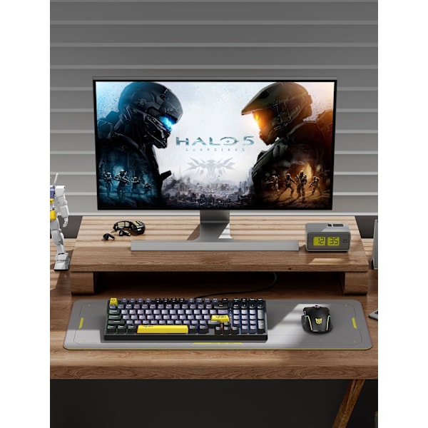 80% Mekanisk Gaming Tastatur, 98 Taster Kompakt, Blød Taktil Brun Switch, Regnbue LED Baggrundsbelyst Tastatur, Kabelforbundet Computer Tastatur