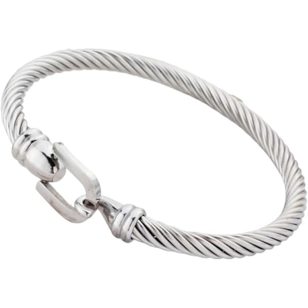 Unisex Teräksinen Kaapelilanka Rannekorut Viehätys Bangle Rannekoru Koukku Lukolla Paras Ystävä Sisar Muoti Korut Lahja Naisille Miehille