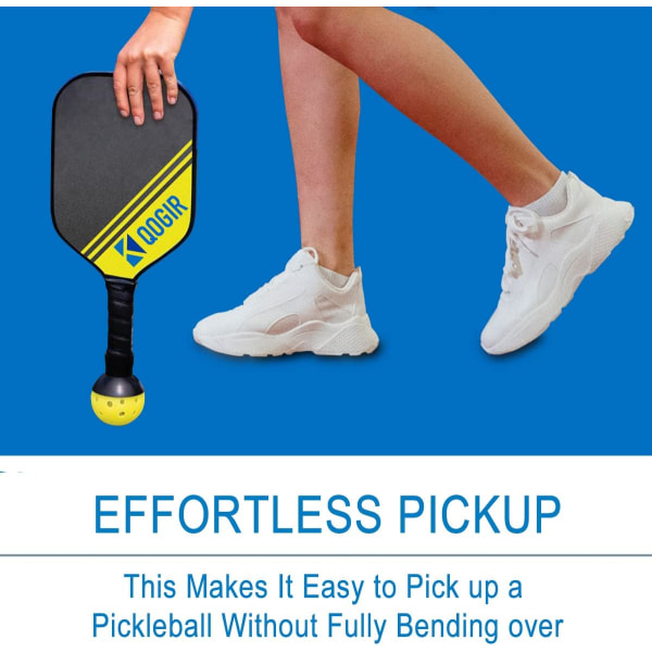 Pickleball Ball Retriever: Easy Pickleball Ball Accessory to Pick Up Pickleball Balls Without Bending Over, Attaches to Pickleball Paddle Bottom, Fit