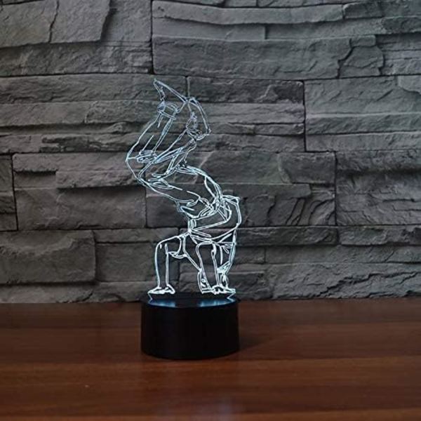 3D Street Dance Fjärrkontroll 16 Färger Nattlampor Illusion Akryl LED Bord Sänglampa Barn Sovrum Skrivbordsdekoration Födelsedagspresenter Leksak för Barn