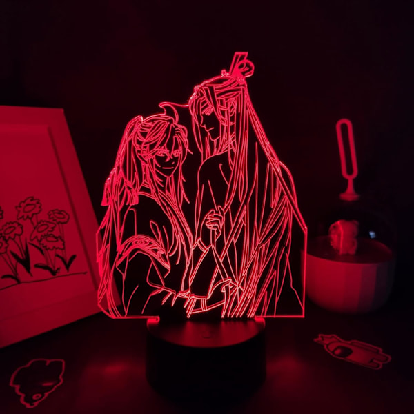 3D Optisk Illusion Natlys Mo Dao Zu Shi Anime Roman Figur Gave til Venner Neon Lampe Soveværelse Bord Manga Dekoration PXJD