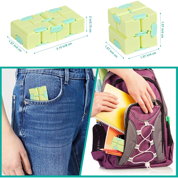 Infinitycube Fidget Legetøj Stressaflastende Fidgeting Spil til Børn og Voksne, Sød Lommestørrelse Unik Gadget til Angstlindring og Tidfordriv Yellow