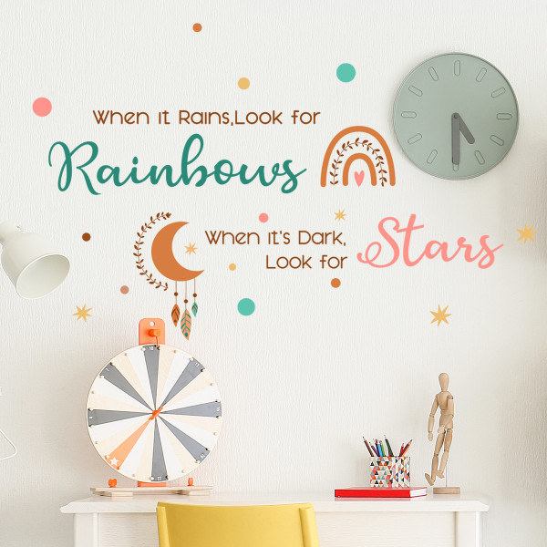 Sateenkaariseinätarrat Inspiroivat Be a Rainbow Peel ja Stick Wall Art -tarrat tytöille Baby Lastenhuone