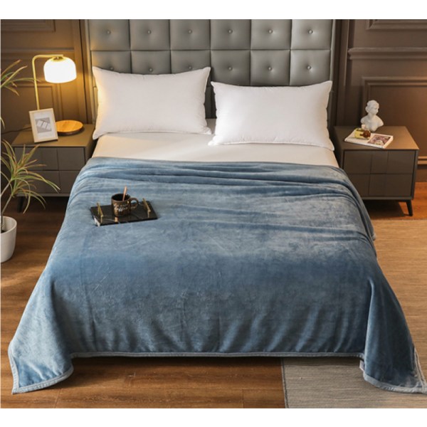 Blød fleece tæppe super blødt hyggeligt sengetæppe dusty blue 150*200 cm
