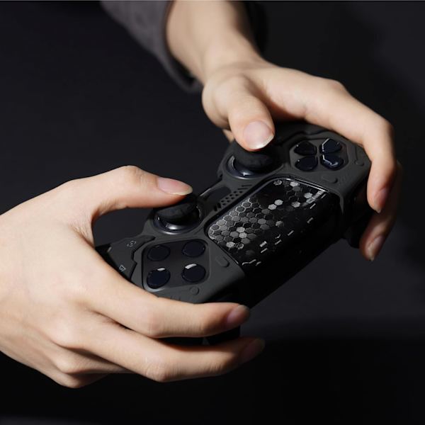 Anti-Skli Silikonbeskyttende Deksel Skin Case for PS5 Trådløs Kontroller med 2 Tommelgrephetter og 2 Klistremerker - for Black Myth: Wukong