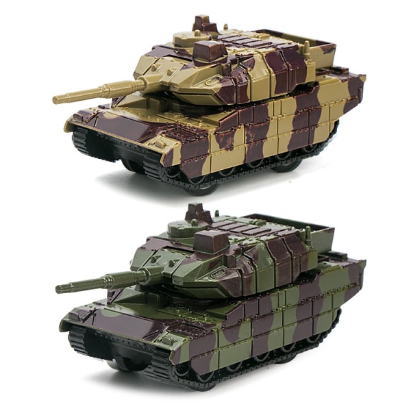 Pull Back Tank Lelut, 2 set , Diecast Tank Military -leluja naamiointiväreissä, armeijan leluja pojille ja tytöille takaisinvetoliikkeellä,