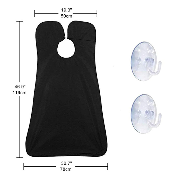 Skäggförkläde, skäggfångare för män rakning och trimning, non-stick skägg cape groomingduk, med 3 sugkoppar, bästa presenter till fars dag