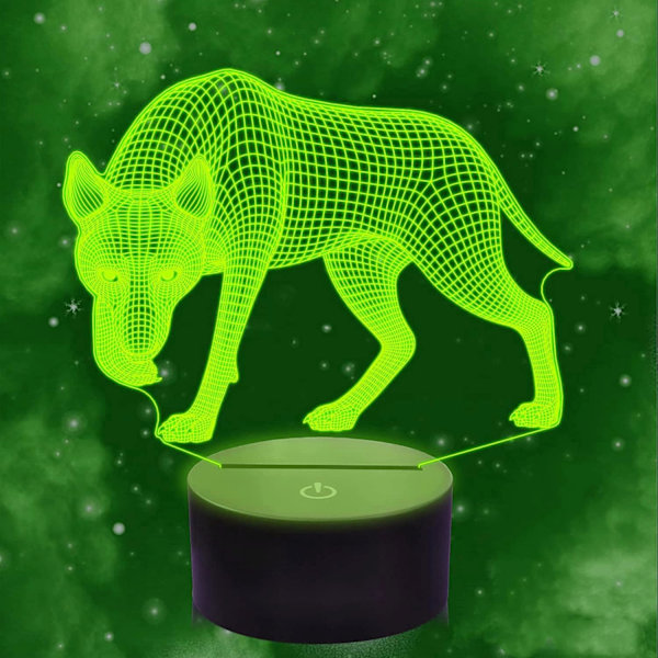 3D Susi Yövalo Led-Lamppu Illuusio 7 Väriä Vaihtuva Kosketuskytkin Pöytä Työpöydän Koristelamput Syntymäpäivälahja Akryylipohja USB-Kaapelit Leikki