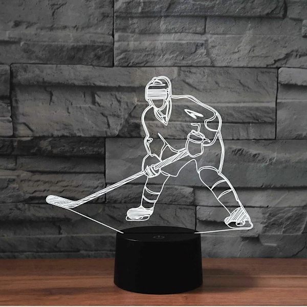 3D Play Ishockey Fjärrkontroll 16 Färger Nattlampor Illusion Akryl LED Bord Sänglampa Barn Sovrum Skrivbordsdekoration Födelsedagspresenter Leksak