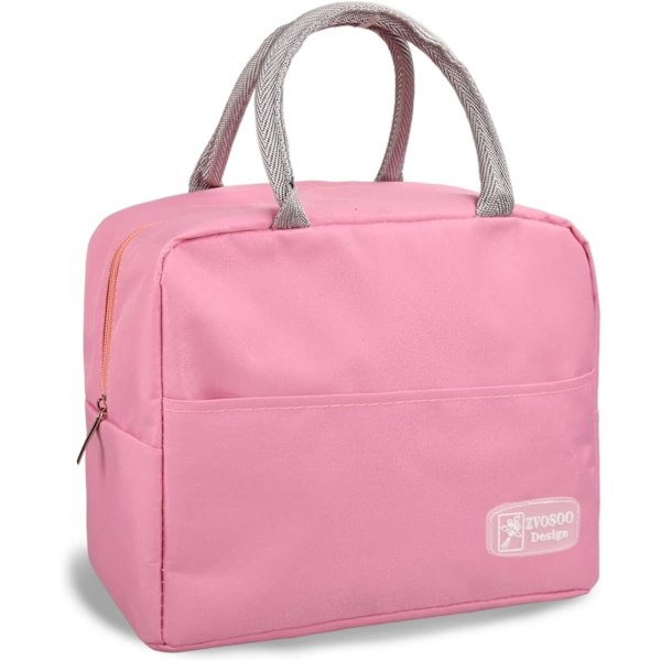 Isoleret frokostposer til kvinder og mænd, genanvendelige børnefrokostposer, vandtæt frokostpose til arbejde, kontor, picnic, udendørs (lys pink) Light Pink