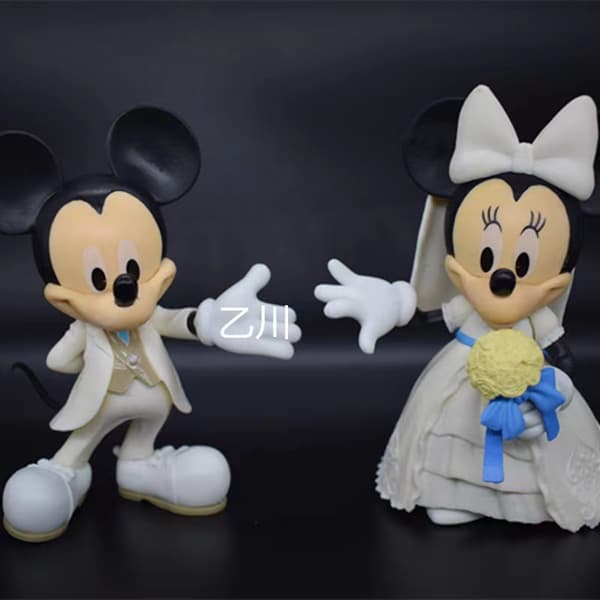Mickey Minnie Par-Bryllupskage Bagepynt Sød Tegneserie Solid Hånd Hjem Bil Ornamenter White