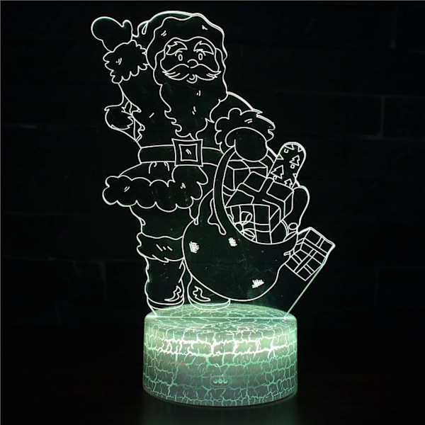 3D Optisk Lampa Illusion Nattlampa Present Jag Stämningslampa 7 Färgväxlande Akryl LED Nattlampa USB-kablar Sovrum Skrivbordsdekoration