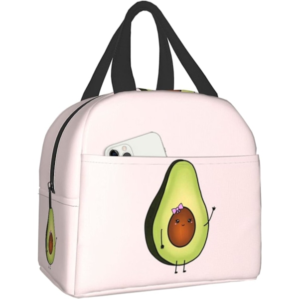 Lunchväska för avokado-tjejer, resväska, picknickväska, isolerad, hållbar shoppingväska, återanvändbar, vattentät väska för män och kvinnor Avocado Girl One Size