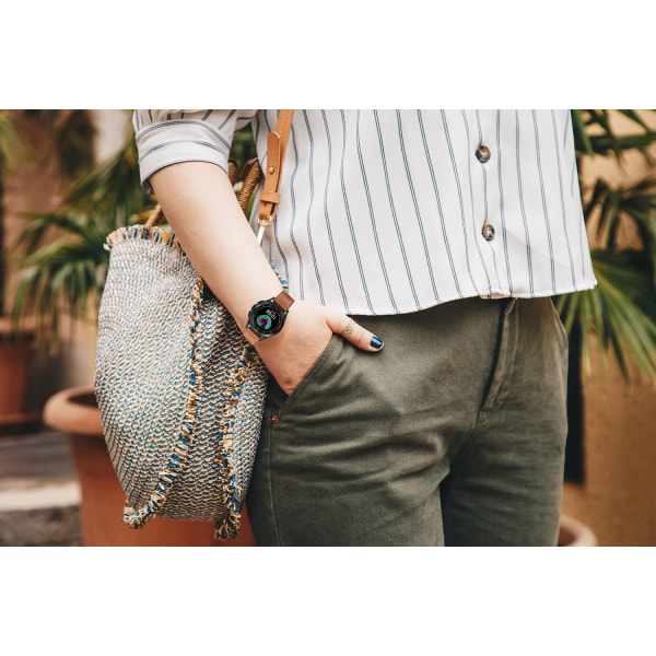 AVEKI Nahkainen ranneke yhteensopiva Samsung Galaxy Watch 3 45mm rannekkeiden kanssa/Galaxy Watch 46mm rannekkeiden kanssa/Gear S3 rannekkeiden kanssa, 22mm rannekoru hihna naisille miehille Galaxy Wat