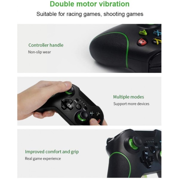 Trådlös handkontroll med mottagare för Xbox One, 2,4 GHz trådlös spelkontroll,