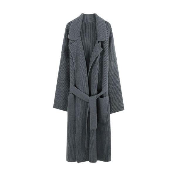 Essential Solid Open Front Long Knitted Cardigan Sweater för kvinnor