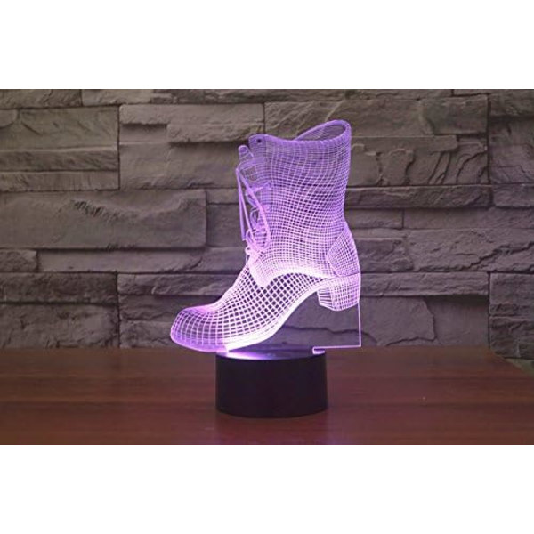 3D Stövlar Fjärrkontroll 16 Färger Nattlampor Illusion Akryl LED Bord Sänglampa Barn Sovrum Skrivbordsdekoration Födelsedagspresenter Leksak för Barn