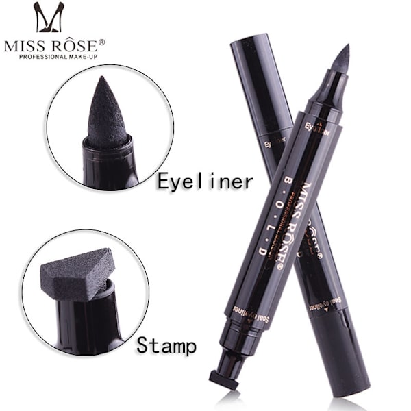 Eyeliner-stämpel - 2 eyeliner-pennor för perfekt vinge, kattögonstämpel, eyeliner, vattentät, kladdfri, långvarig makeup, flytande eyeliner