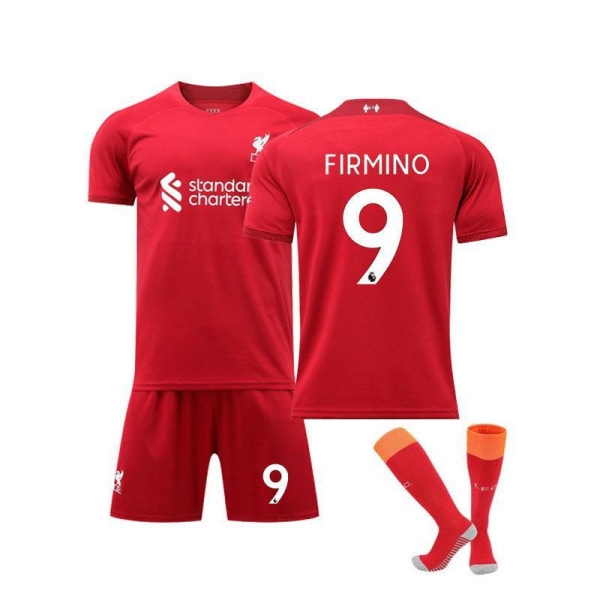 22-23 kausi Uusi Liverpool Home Lapset Aikuiset Jalkapallo Jalkapallo Jersey Trainin Jersey Puku No.9 FIRMINO M