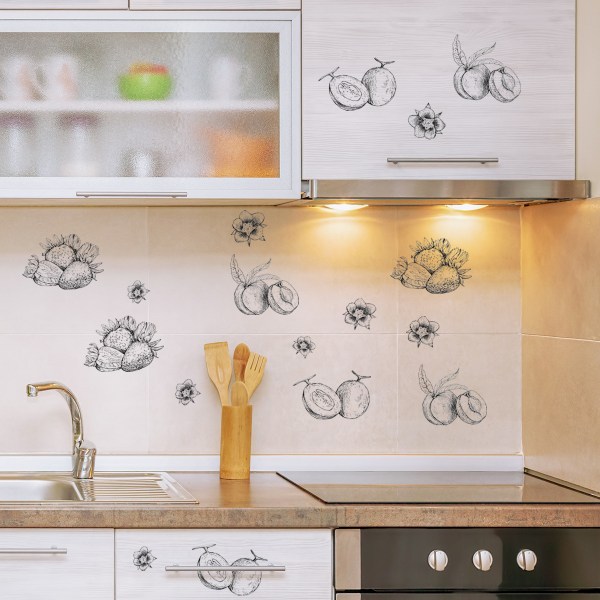 Kitchen Fruit Wall Decals Funny Wall Stickers Kids Room Dining Room Kitchen Wall Art Decor