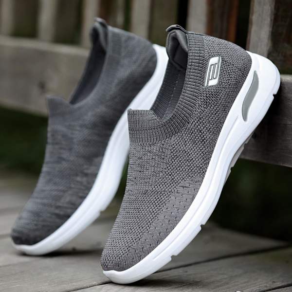 Herr Mesh Sneakers Andas Bekväm Dämpning Vikningsresistent Mjuk Sula Stilig Herr Casual Skor Gray 41