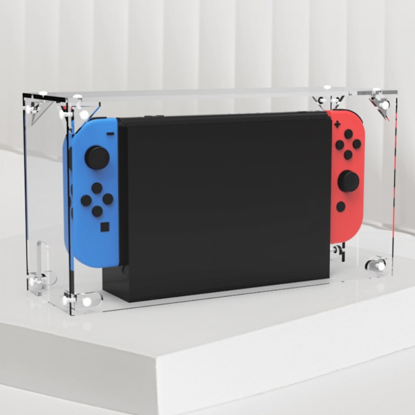 Transparent dammskydd för Nintendo Switch & Switch OLED laddningsdocka, reptåligt vattentätt skyddande genomskinligt akrylskydd