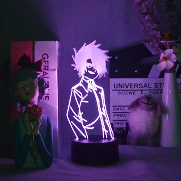 3D Illusion LED Nattlampa Manga The Promised Neverland Ray Figur Anime 3D Lampa för Hemrum Dekoration Barnbarns Nattlampa Julgåva