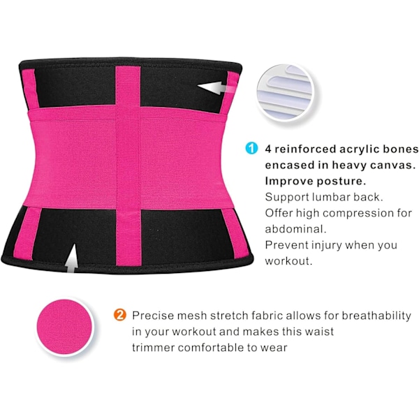 Kvinners midjetrener Eraser Belt Tummy Control Waist Trimmer Slankende mageband Shaper Rose L