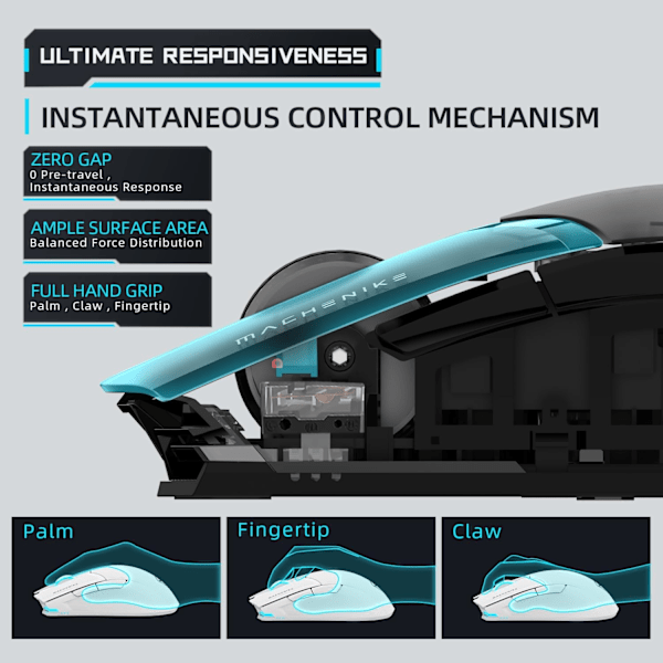 Trådlös Spelmus, 26 000 Punkter Per Tum, PAW3395 Sensor, RGB-Bakgrundsbelysning, Ergonomisk Design, 6 Programmerbara Knappar, Lång Batteritid, Ultralätt White M7 Pro