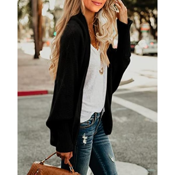 Dame Kimono Batwing Kabelstrik Løs Oversized Wrap Cardigan Sweater Blød, behagelig og hudvenlig.