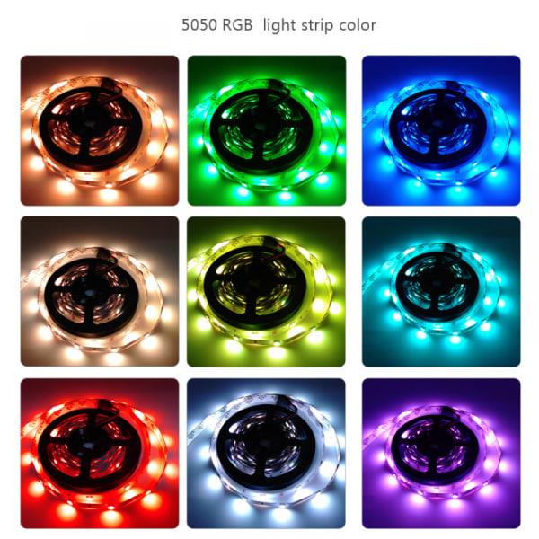 Dotpet LED-lampor 5m med 24 nycklar Ir-fjärrkontroll LED-lampor för sovrum, 5050 RGB LED Strip-lampor LED-lampor för festdekoration i rummet