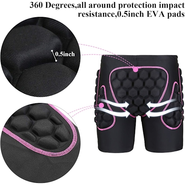 Polstrede Shorts til Snowboarding, Ski, Mænd og Kvinder, Skøjteløb Butt Pad Guard, Impact Crash Pants Shorts Hip Protection L