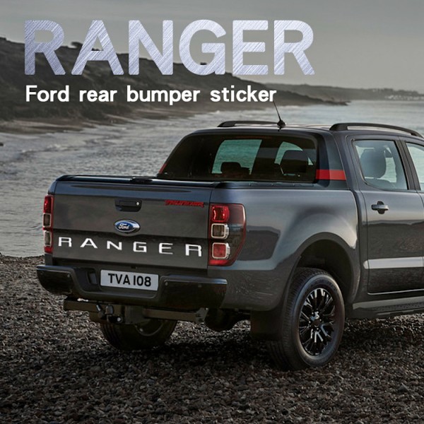 Lämplig för Ford RANGER bil logotyp Ford pickup lastbils baklucka märkning ABS 3D stereo bil logotyp-Silver